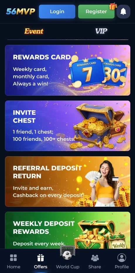 56MVP Game Bonuses and Promotions